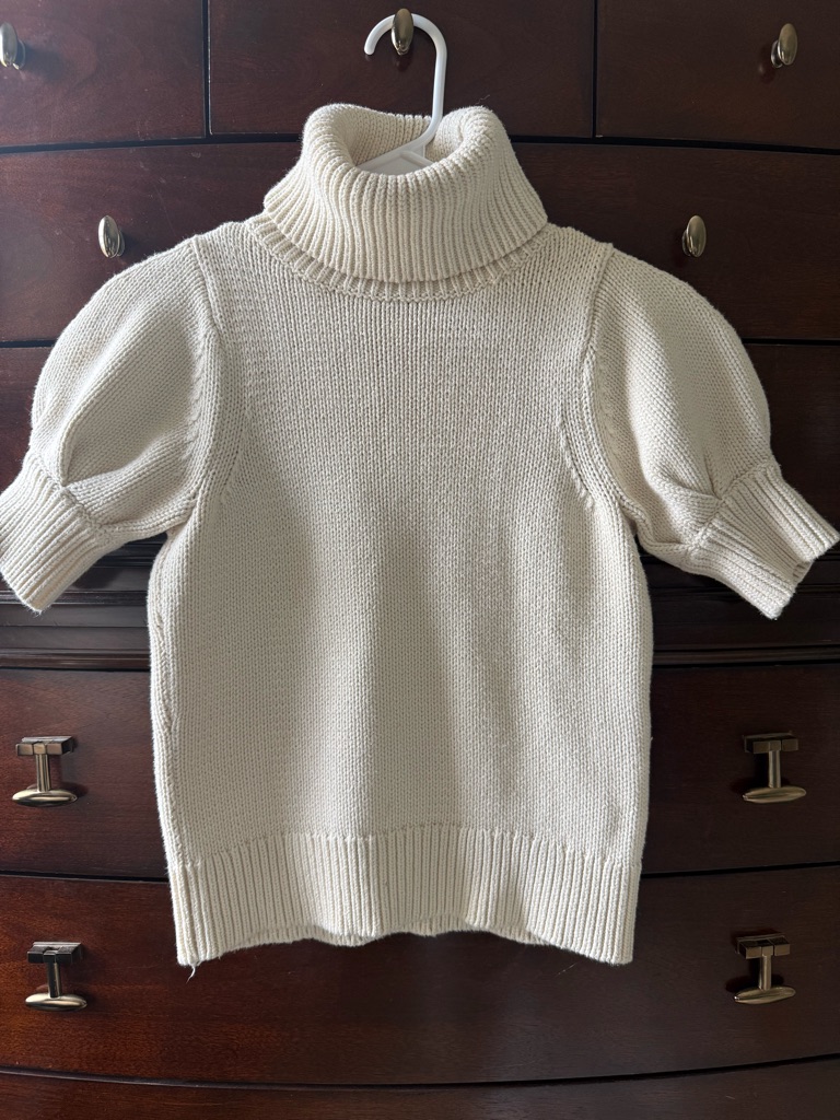 Rent The Runway Adam Lippes Collective Cream Puff Sleeve Knit Sweater Xs Organic